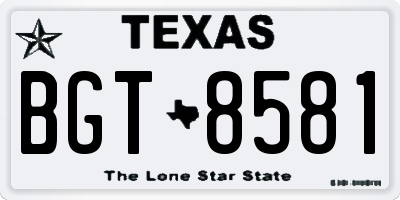 TX license plate BGT8581