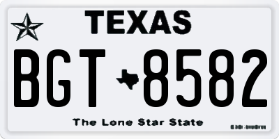 TX license plate BGT8582