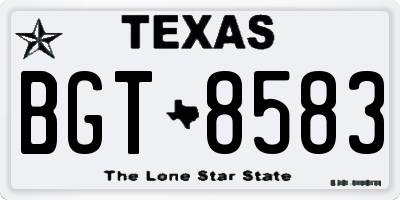 TX license plate BGT8583