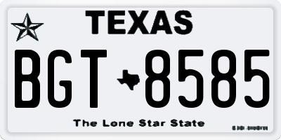 TX license plate BGT8585