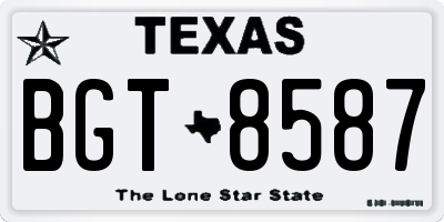 TX license plate BGT8587