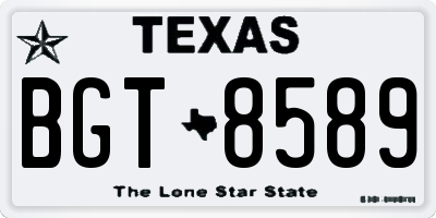 TX license plate BGT8589
