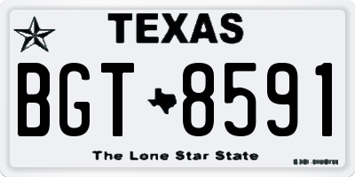 TX license plate BGT8591