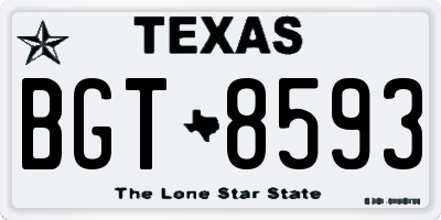 TX license plate BGT8593