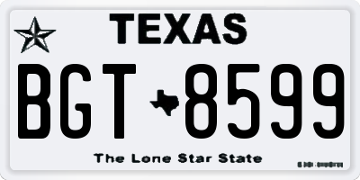 TX license plate BGT8599
