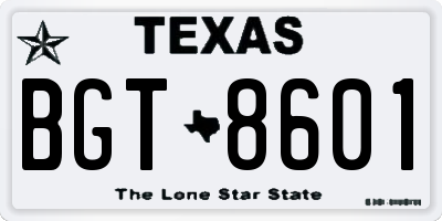 TX license plate BGT8601