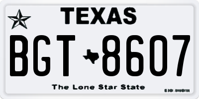 TX license plate BGT8607