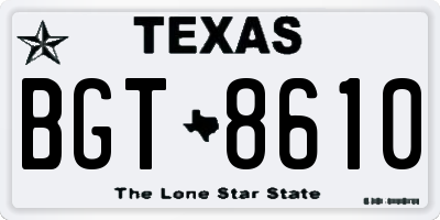 TX license plate BGT8610