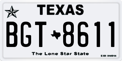 TX license plate BGT8611