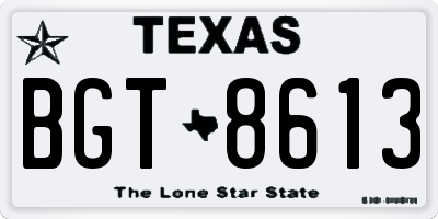 TX license plate BGT8613