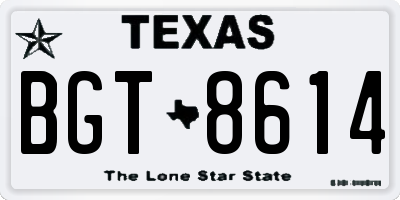 TX license plate BGT8614