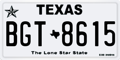 TX license plate BGT8615