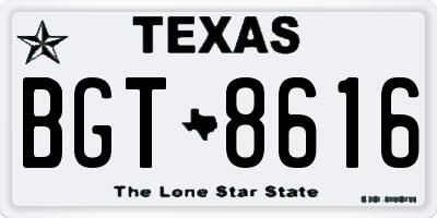 TX license plate BGT8616