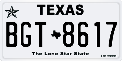 TX license plate BGT8617