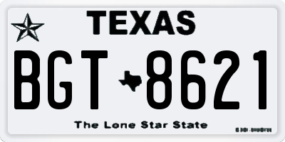 TX license plate BGT8621