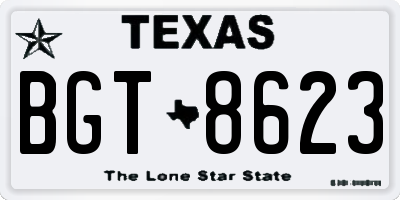 TX license plate BGT8623