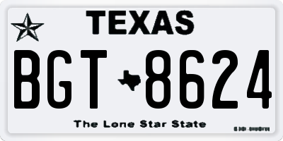 TX license plate BGT8624