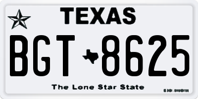TX license plate BGT8625