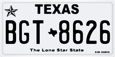 TX license plate BGT8626