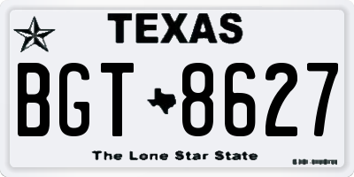 TX license plate BGT8627