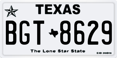 TX license plate BGT8629