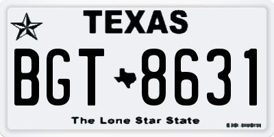 TX license plate BGT8631