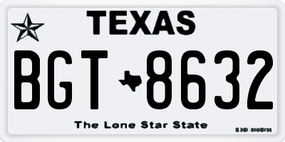 TX license plate BGT8632