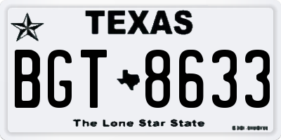 TX license plate BGT8633