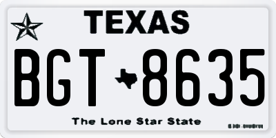 TX license plate BGT8635