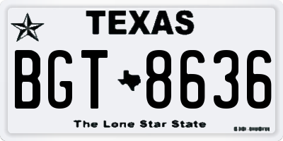 TX license plate BGT8636