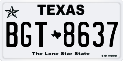 TX license plate BGT8637