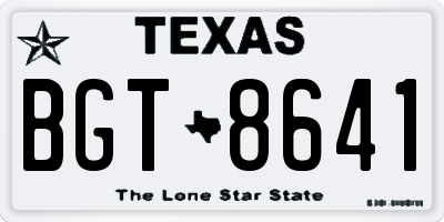 TX license plate BGT8641