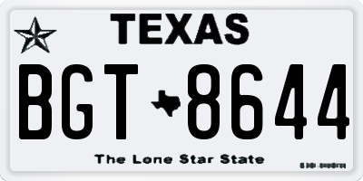 TX license plate BGT8644