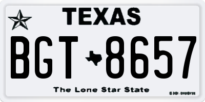 TX license plate BGT8657