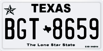 TX license plate BGT8659