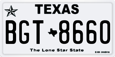 TX license plate BGT8660