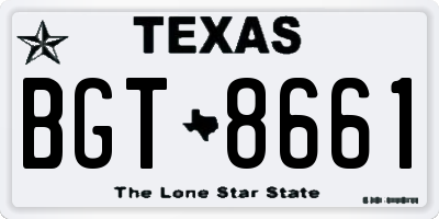 TX license plate BGT8661