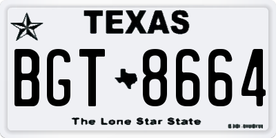TX license plate BGT8664