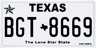TX license plate BGT8669