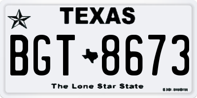 TX license plate BGT8673