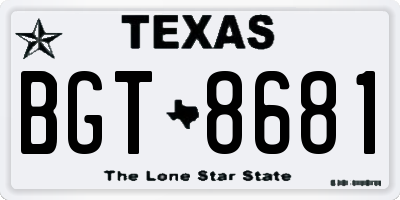 TX license plate BGT8681