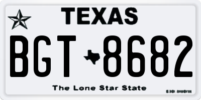 TX license plate BGT8682