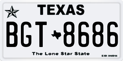 TX license plate BGT8686