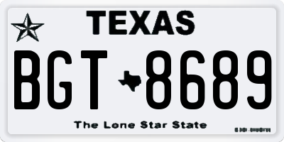 TX license plate BGT8689
