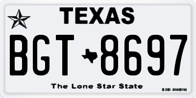 TX license plate BGT8697