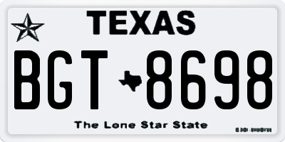 TX license plate BGT8698