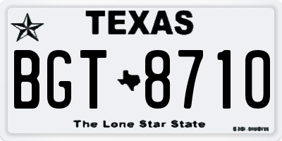 TX license plate BGT8710