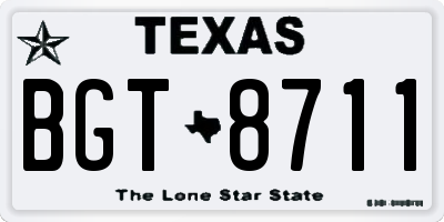 TX license plate BGT8711