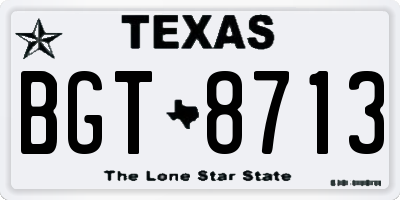 TX license plate BGT8713