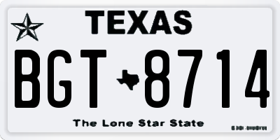 TX license plate BGT8714
